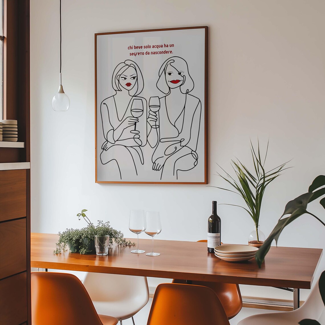 Wine Lover Poster Set, Modern Bar Kitchen Decor