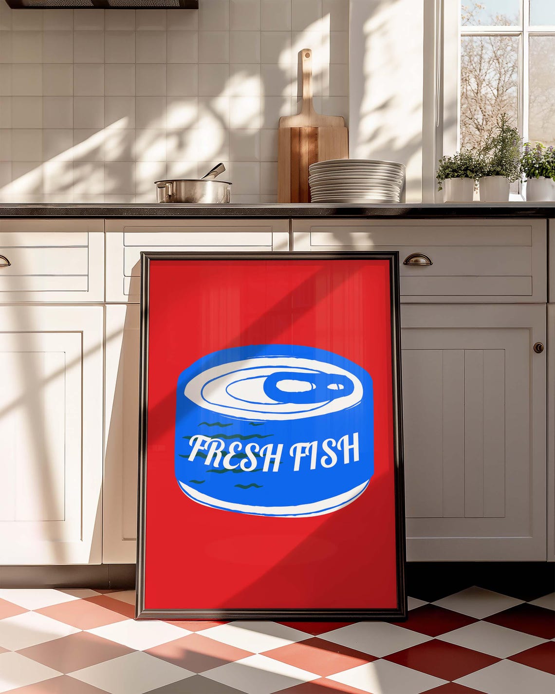 Fresh Fish Pop Art, Minimalist Kitchen Art Print