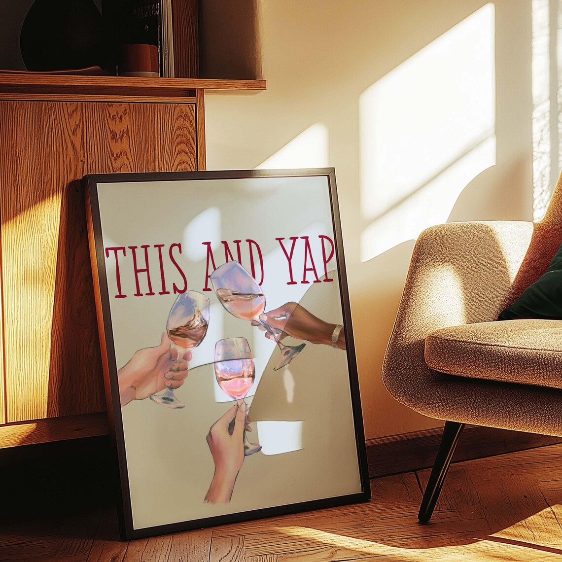 Wine Cheers Poster, Fun Drinking Dining Room Decor - Image 4