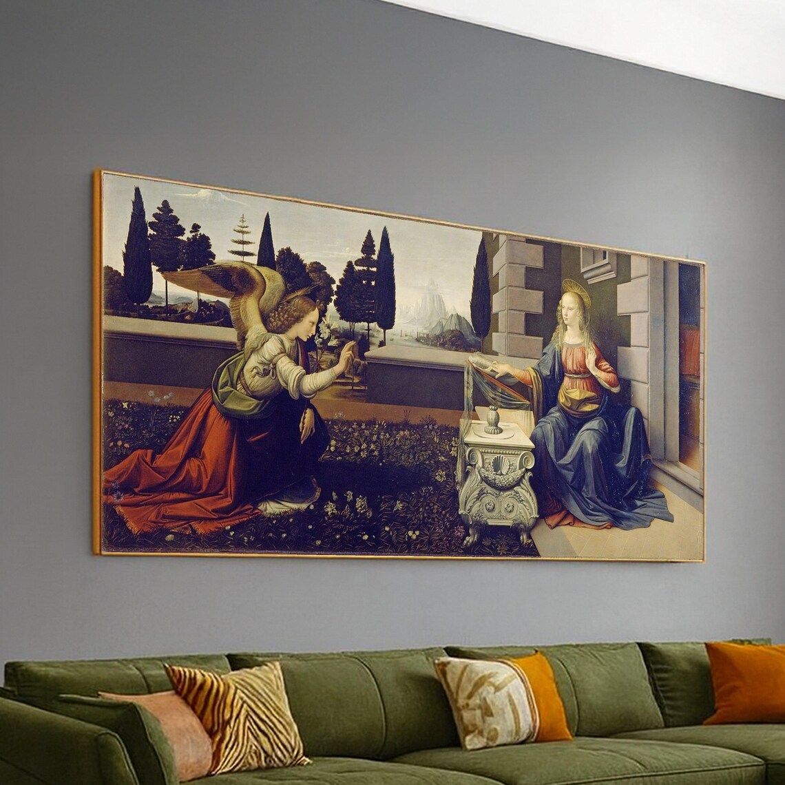 Leonardo Da Vinci The Annunciation Angel Gabriel Renaissance Art Poster