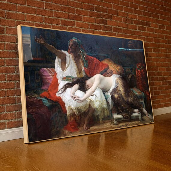 Dramatic Orientalist Royal Court Classical Historical Painting Art Poster