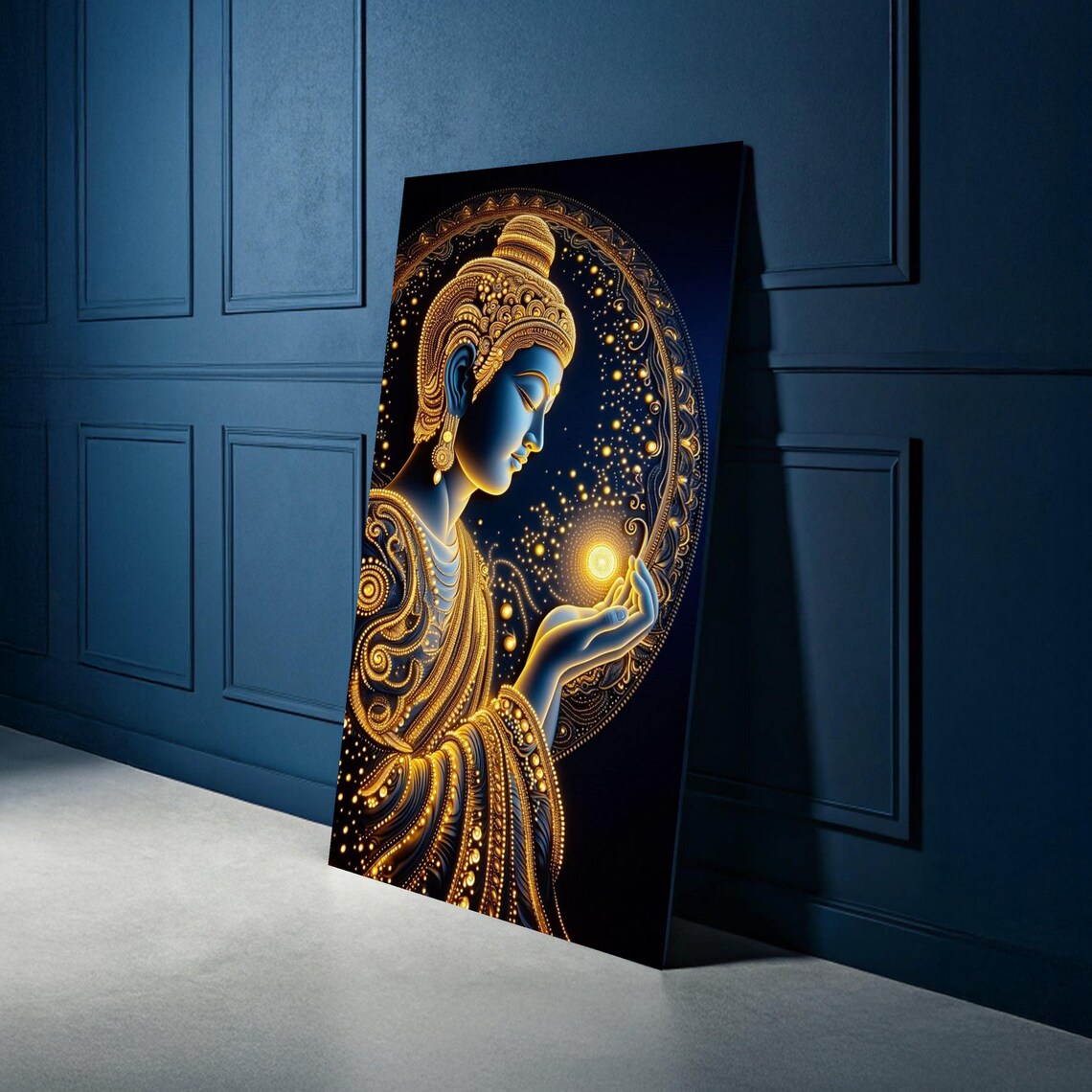 Illuminated Buddha Spiritual Decor Art Print