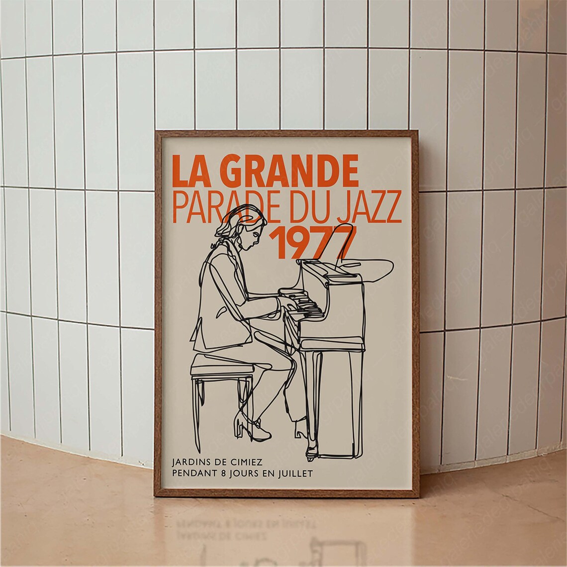 Retro French Jazz Festival Poster, Vintage Typography