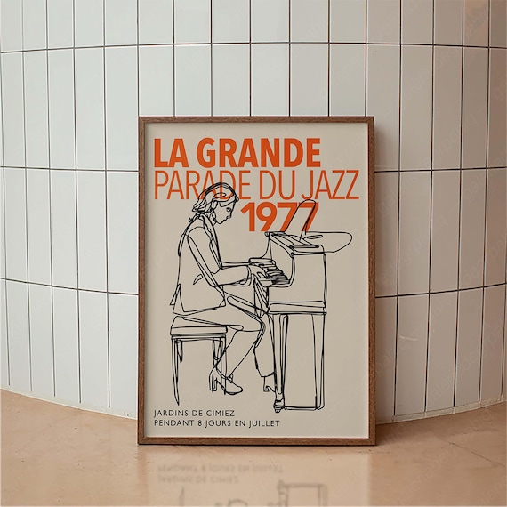 Retro French Jazz Festival Poster, Vintage Typography