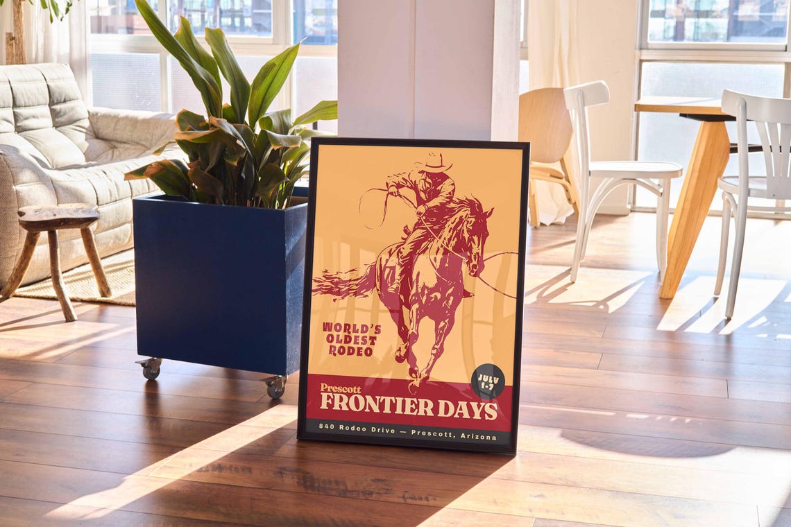 Prescott Frontier Days World Oldest Rodeo Arizona Vintage Event Poster - Image 4