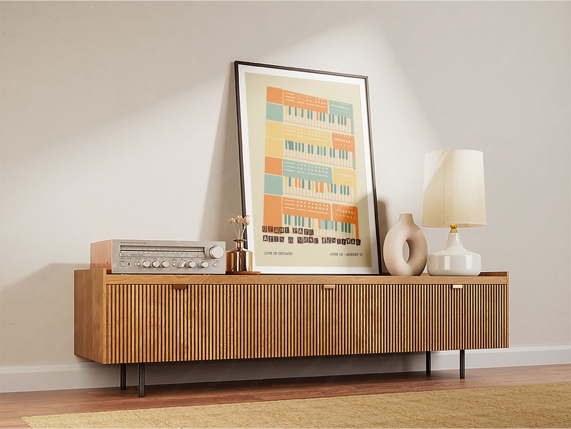 Chicago Music Arts Festival Poster Vintage Chicago Art Retro Festival Poster Grant Park Music Festival Mid Century Modern Wall Decor - Image 2