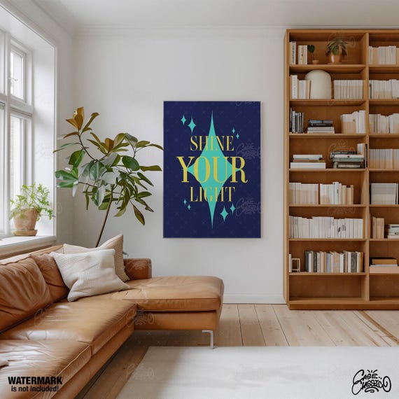 Shine Your Light Bathroom Prints Typography Print Love Bar Poster Motivational Toilet Quote Indie Room Decor