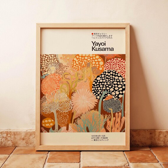 Yayoi Kusama-Inspired Botanical Flora Art Print