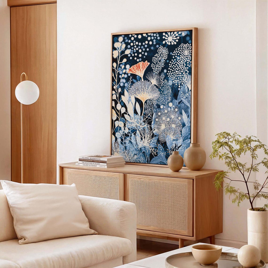 Indigo Cyanotype Botanical Poster Full Bleed Artwork Without Text - Image 2