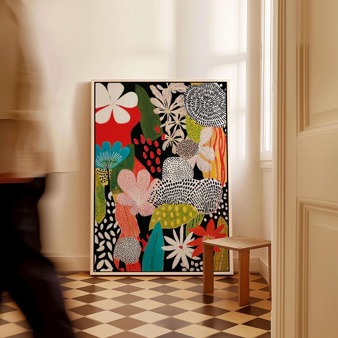 Yayoi Kusama Colorful Polka Dot Garden Modern Floral Art Poster - Image 2