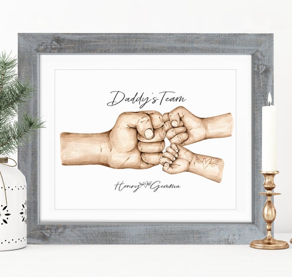 Fist Bump Personalized Dad Gift, Poster Print