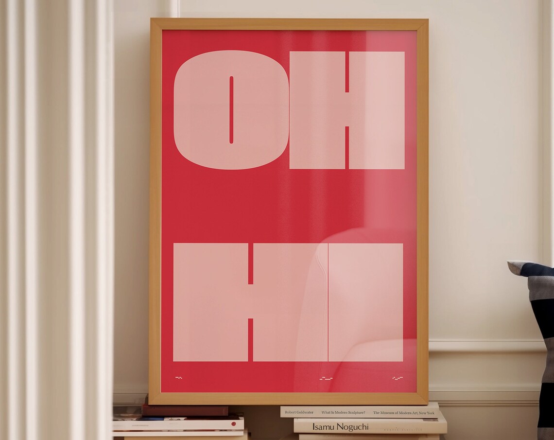 Oh Hi Typography Poster, Retro Welcome Print