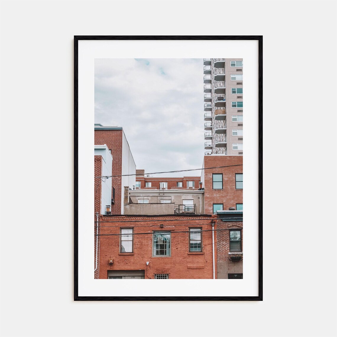 Hoboken Red Brick Rooftops and City Streets Urban Photo Print