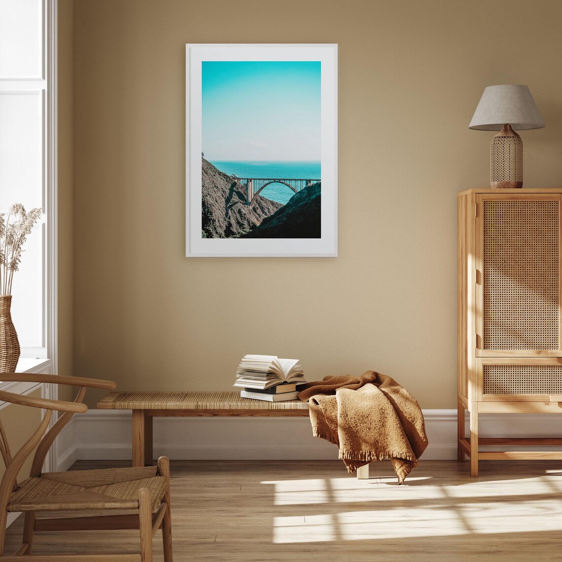 Bixby Creek Bridge Colorful Travel Poster Print - Image 3