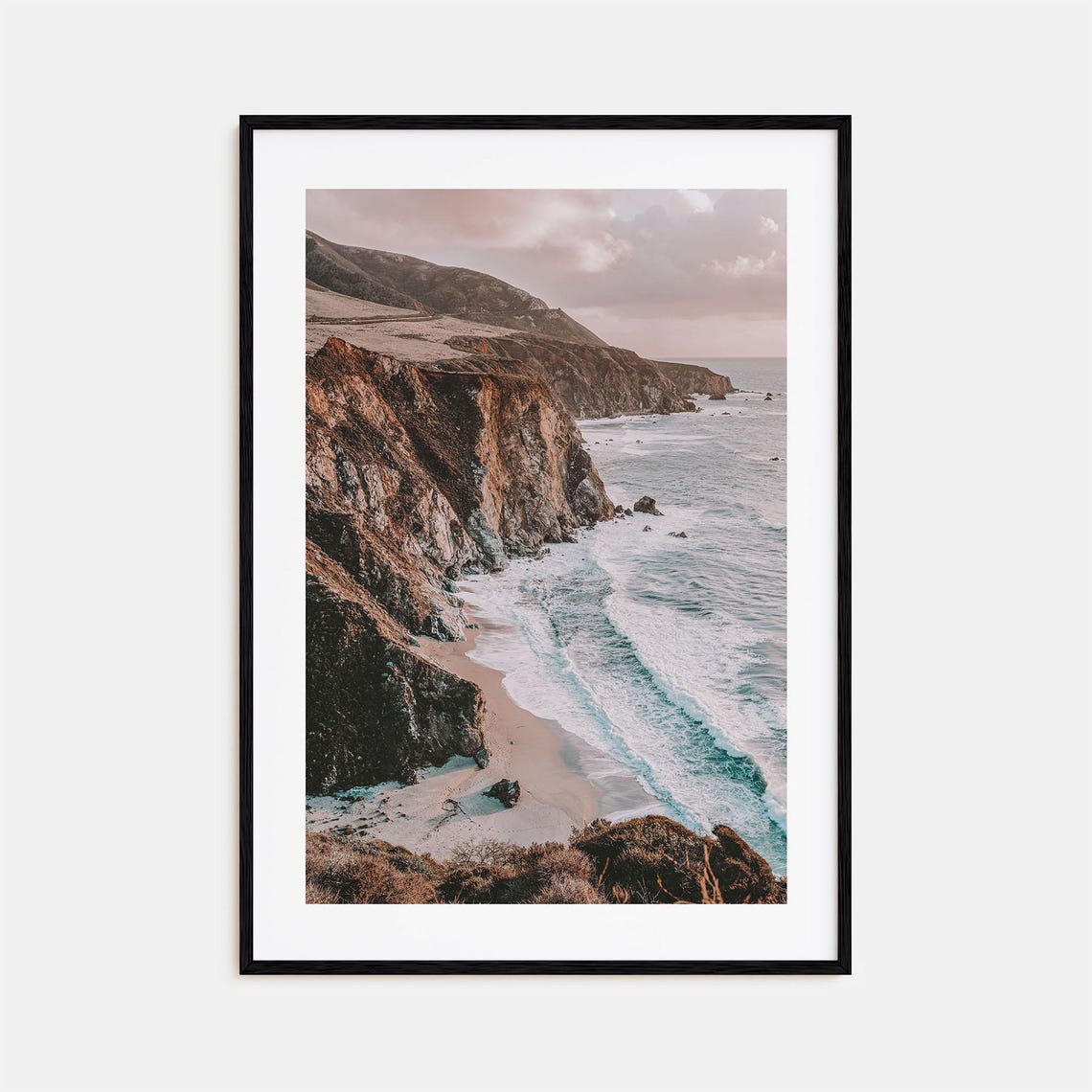 Big Sur California Rugged Cliffs Ocean Waves Photo Art Poster