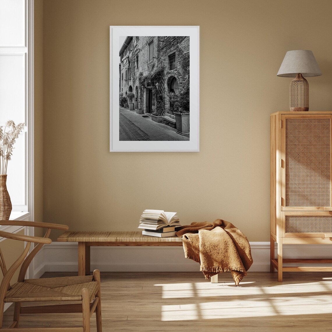 Italy Streets Photo Poster, Black and White Travel Art - Image 3