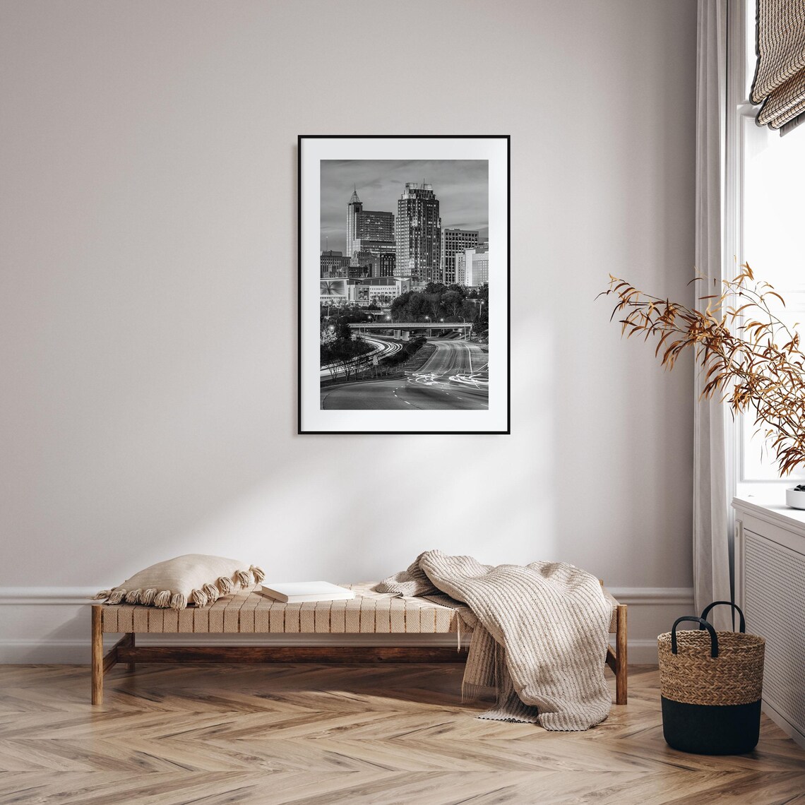 Raleigh Black And White Travel Poster Print - Image 2