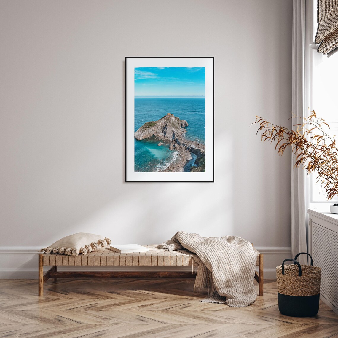 Gaztelugatxe Hermitage on Rocky Islet Above Turquoise Sea Spain Poster - Image 2