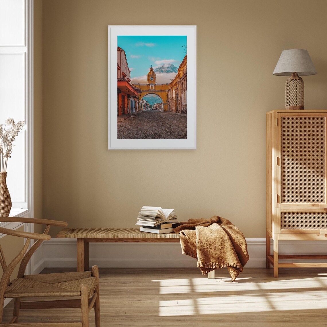 Antigua Guatemala Colorful Travel Poster, Street Map - Image 3