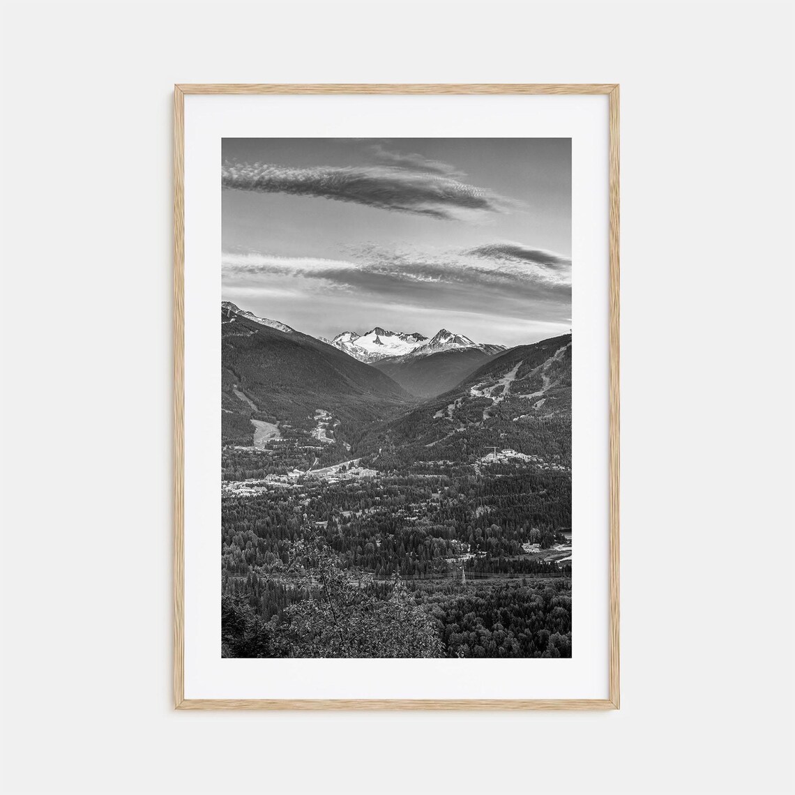 Whistler Travel Poster, Black And White Map Art