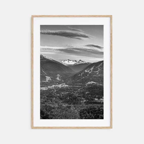 Whistler Travel Poster, Black And White Map Art