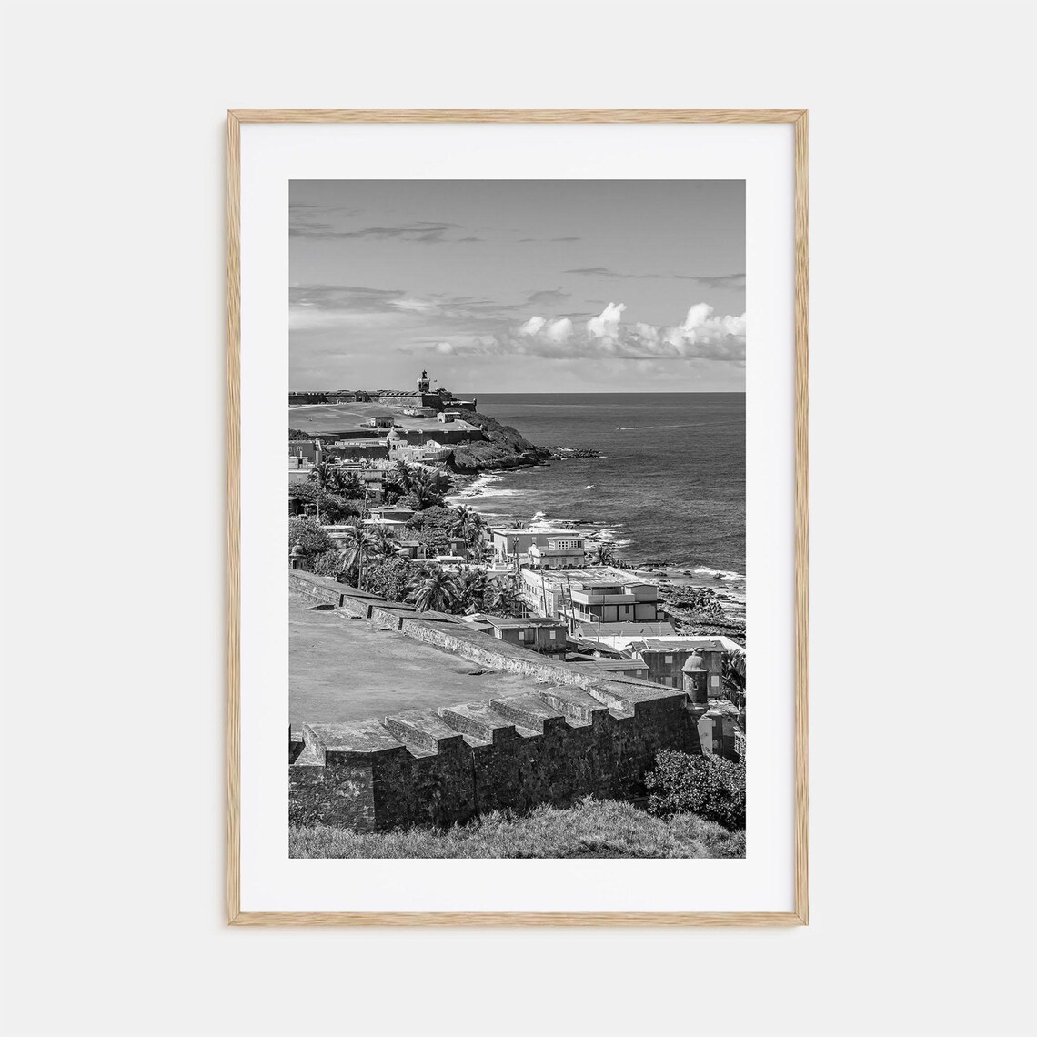 Puerto Rico Black And White Travel Poster Print