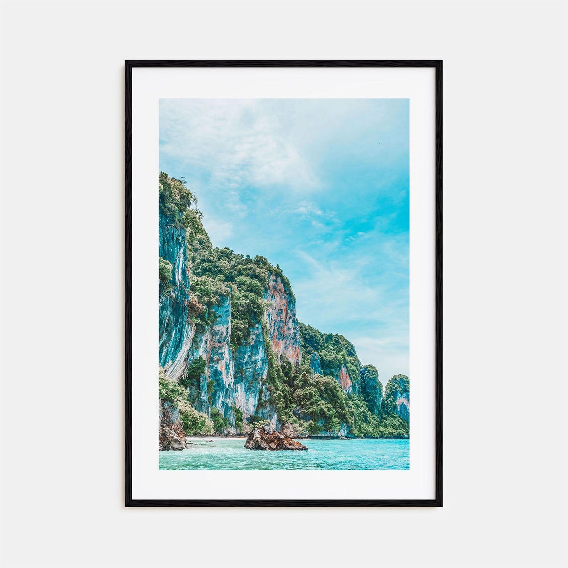 Thailand Tropical Karst Cliffs Turquoise Sea Island Landscape Poster