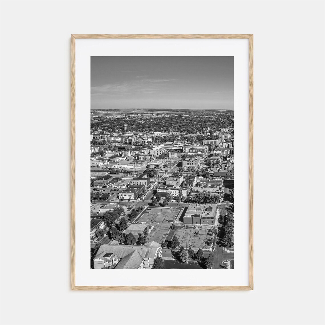 Fargo North Dakota Black And White Aerial Downtown Panorama Poster