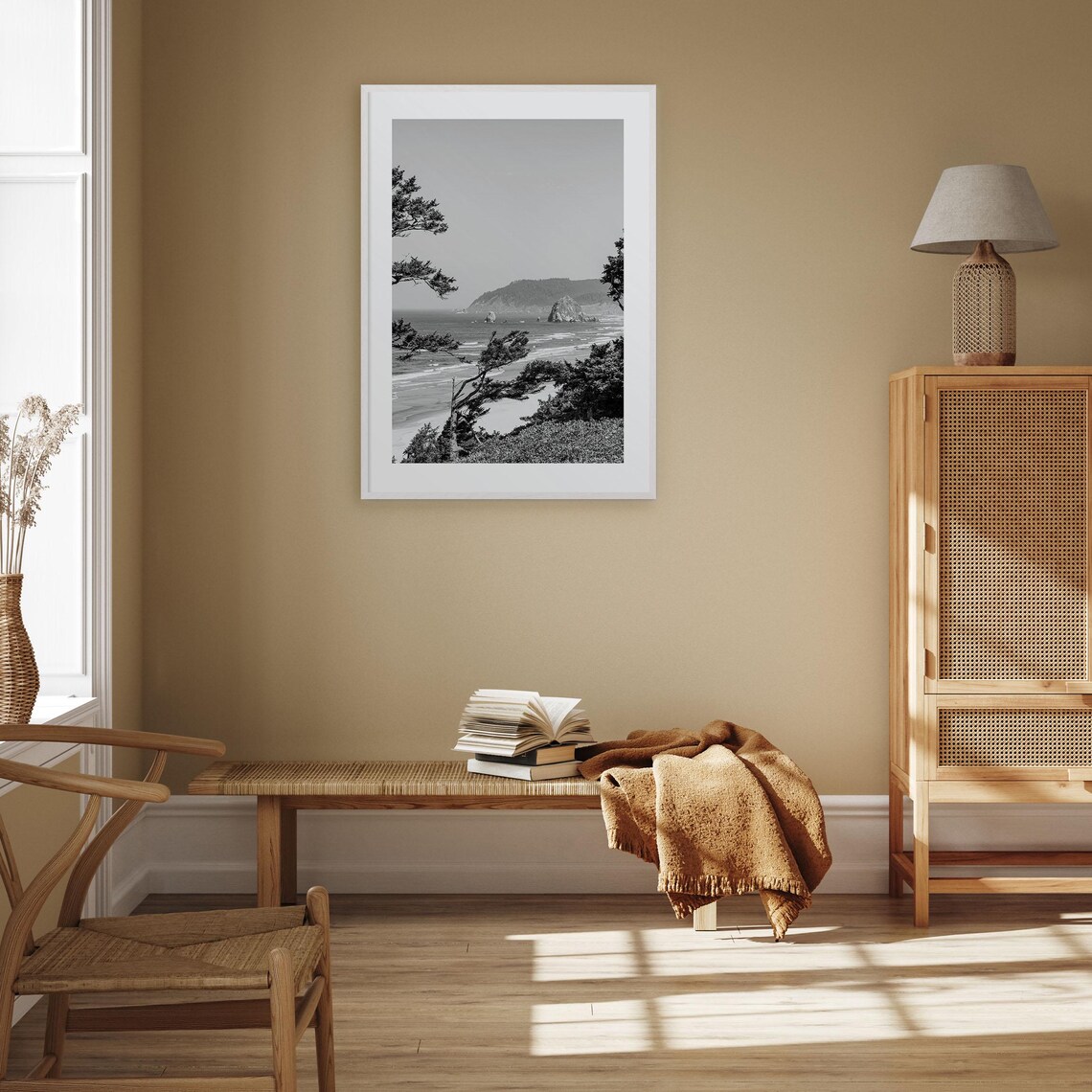 Cannon Beach Black and White Travel Poster - Image 3