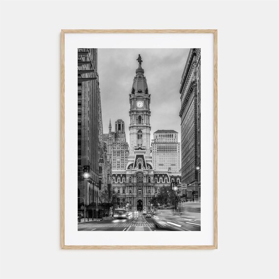 Philadelphia Black And White Travel Poster Print