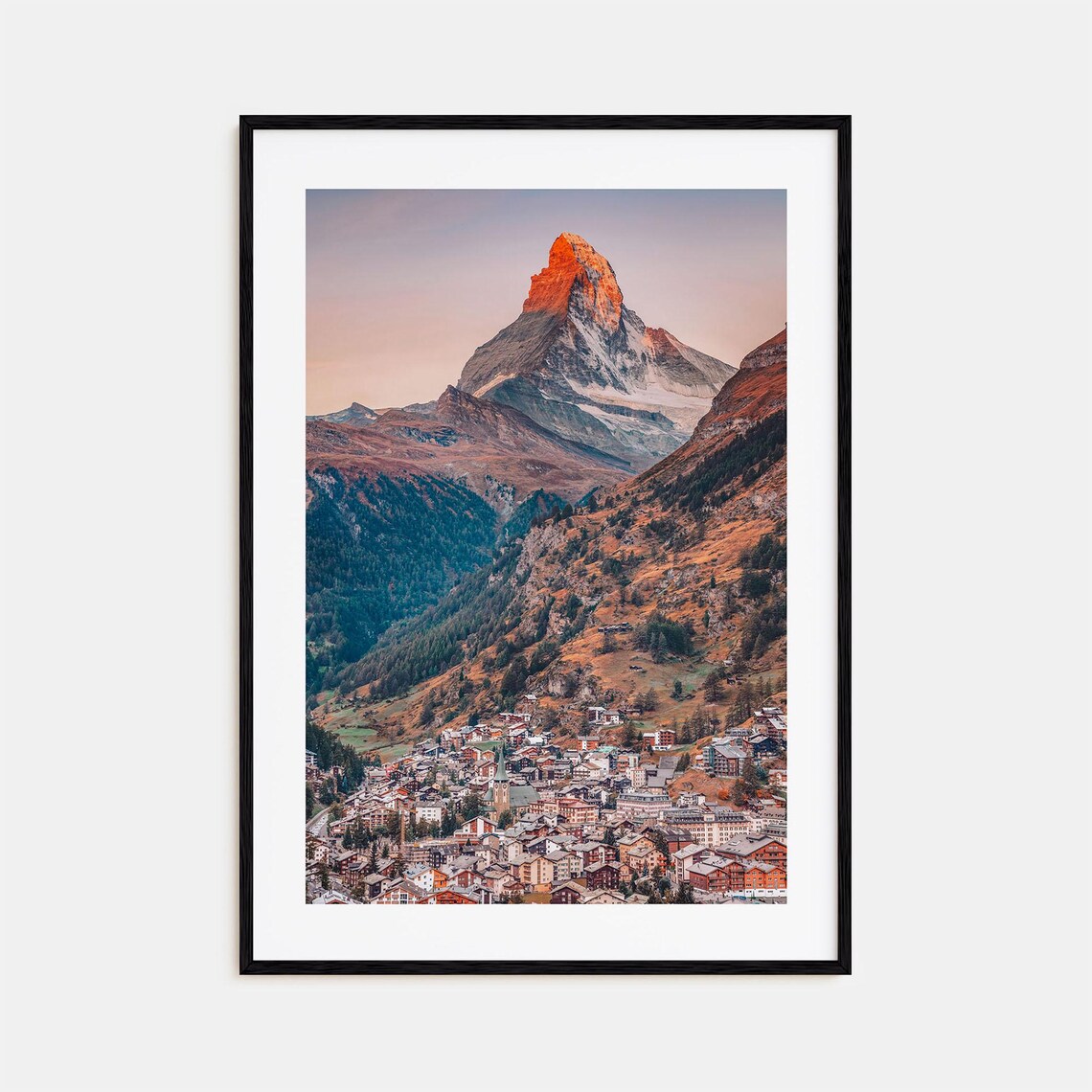Zermatt Travel Poster, Colorful City Map