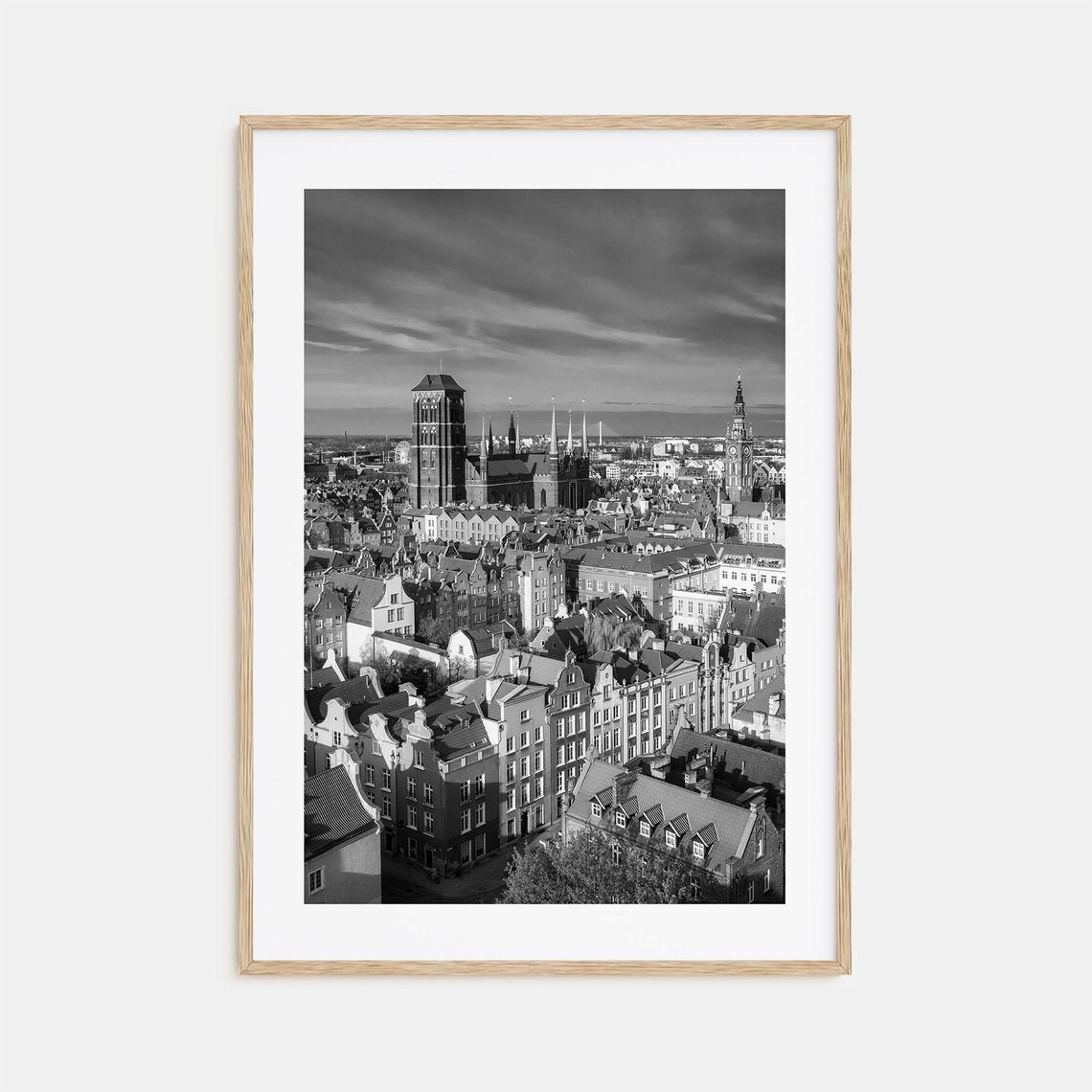 Gdansk Photo Poster Print Gdask Black And White Wall Art Gdansk Wall Photography Gdansk Travel Gdansk Map Poster