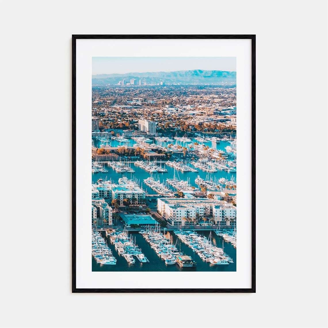 Marina Del Rey Colorful Travel Poster, City Map