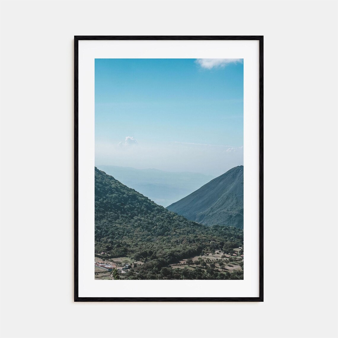 El Salvador Green Mountain Valley Blue Haze Landscape Photo Poster