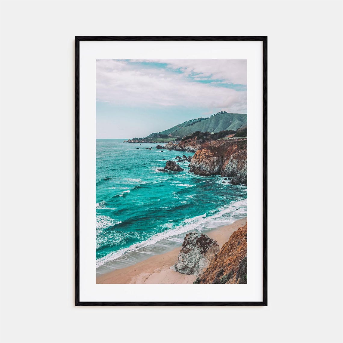 Pacifica California Coastal Cliffs Turquoise Cove Beach Poster