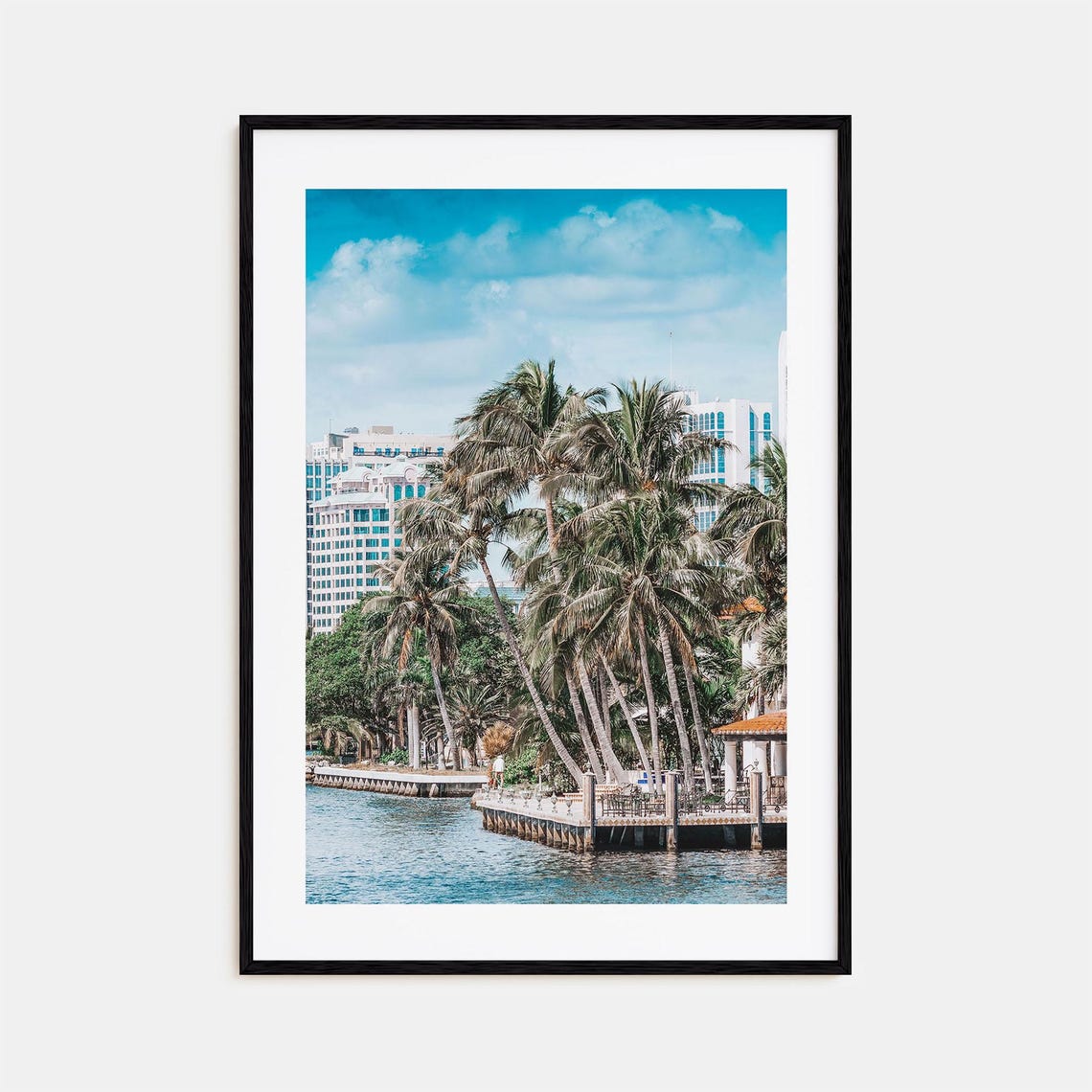 Fort Lauderdale Florida Colorful Photo Poster Palm Tree Waterfront Art