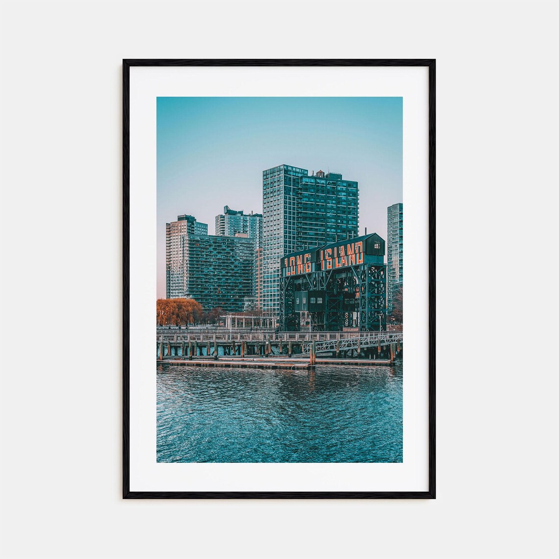 Long Island City Colorful Travel Poster Print No 2