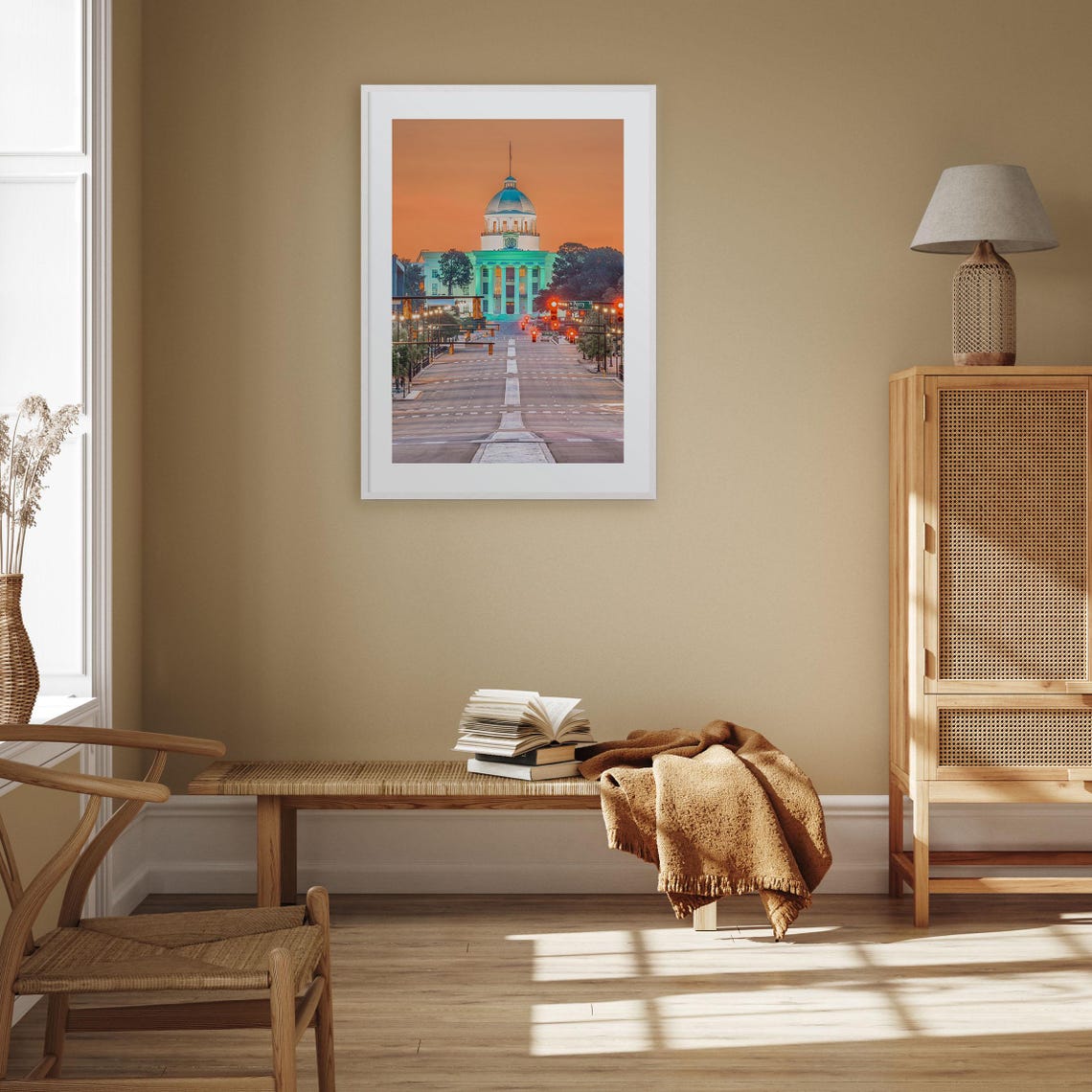 Montgomery Alabama Capitol Building Sunset Street View Poster - Image 3