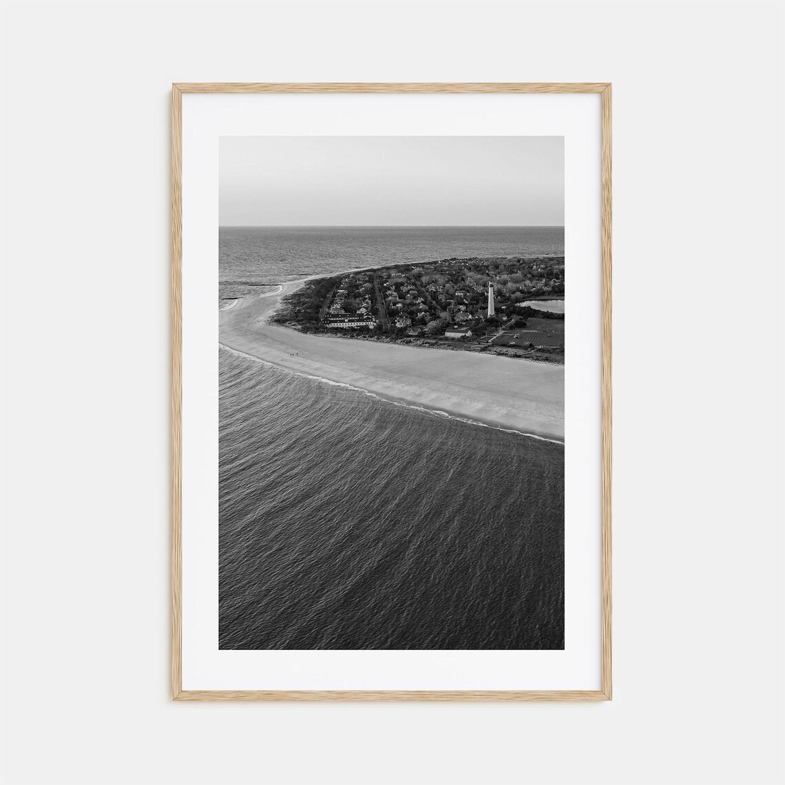 Cape May Lighthouse Aerial Beach Black And White Jersey Poster