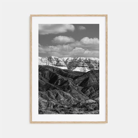 Ojai Black and White Travel Poster, Photo Print
