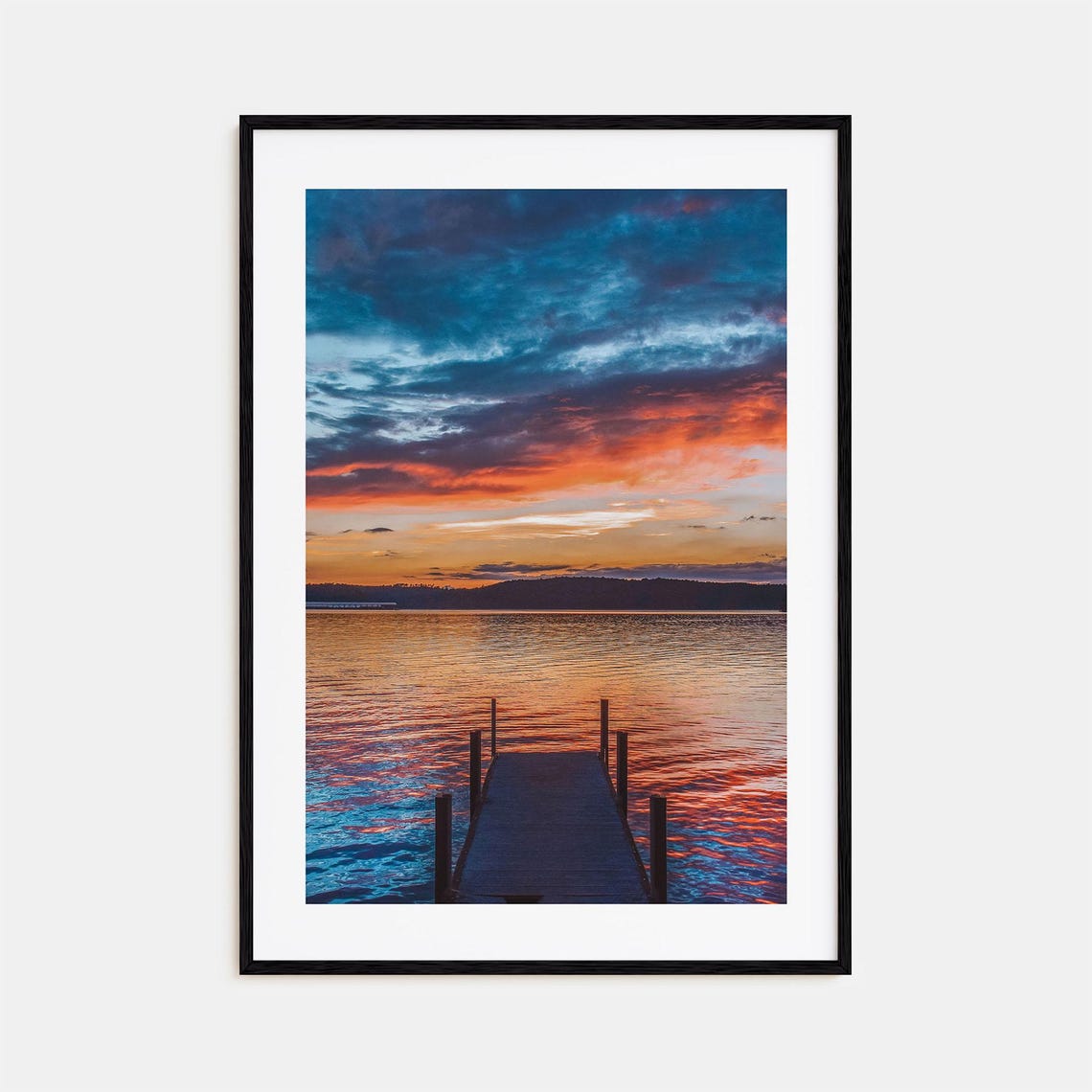 Clemson South Carolina Lake Dock Sunset Dramatic Sky Scene Poster