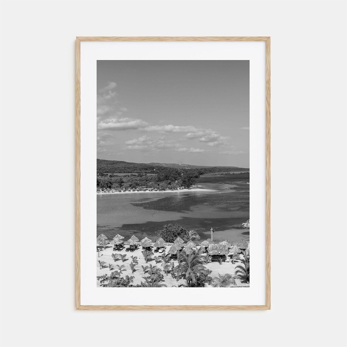 Jamaica Black And White Travel Map Poster