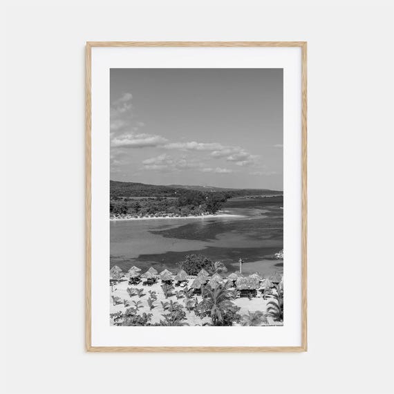 Jamaica Black And White Travel Map Poster