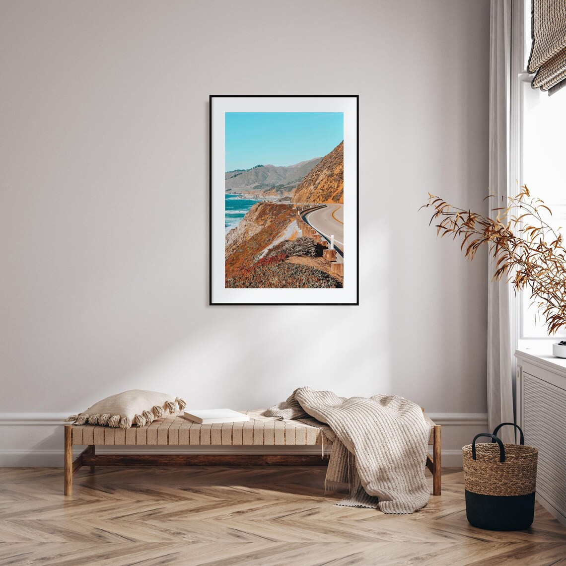 Pacific Coast Highway Colorful Travel Poster, Map Print - Image 2