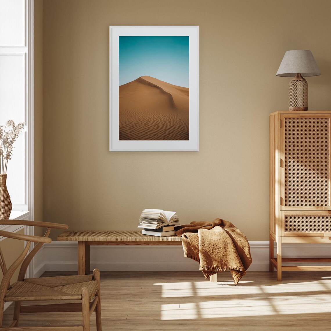 United Arab Emirates Minimalist Sand Dune Desert Art Photo Poster - Image 2