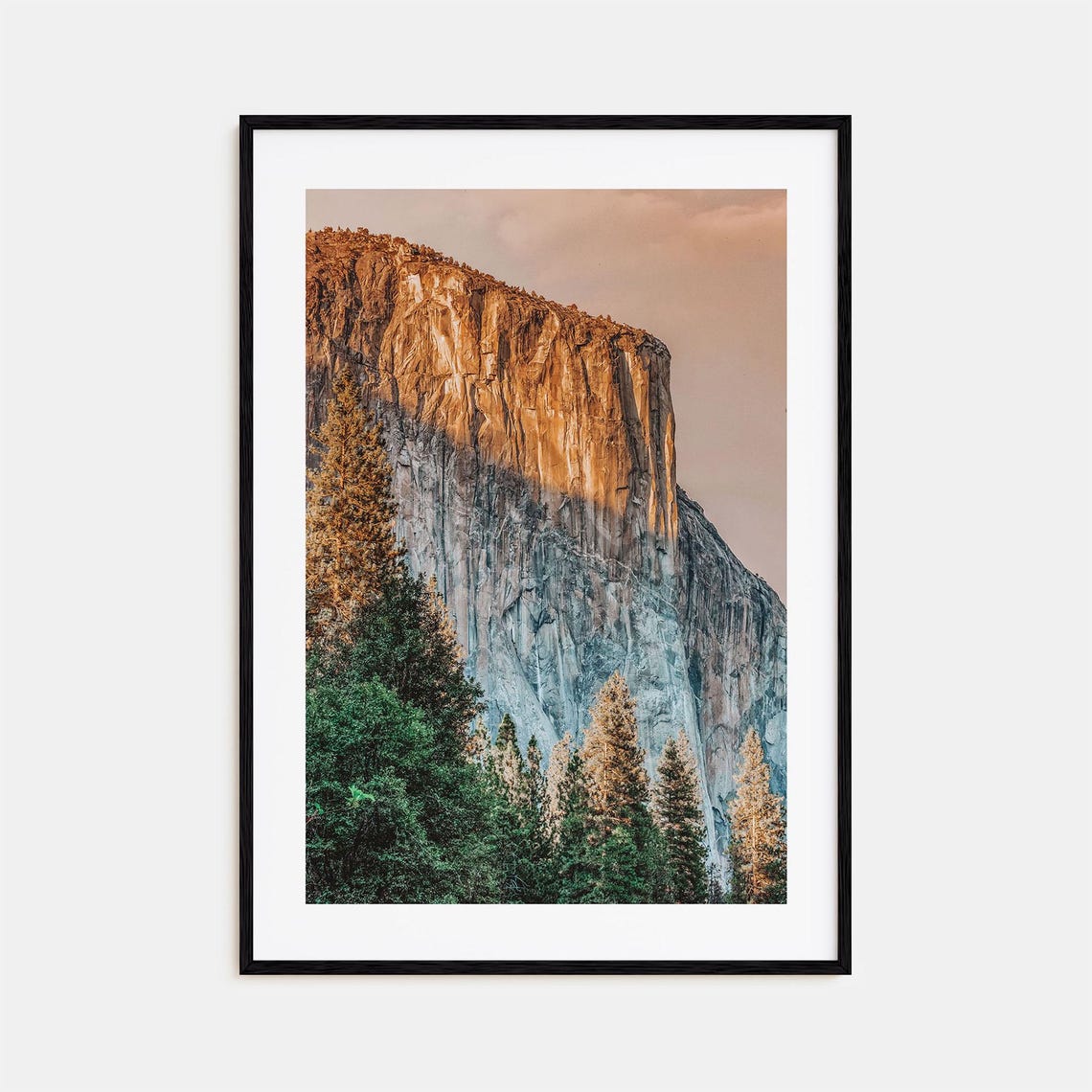 El Capitan Granite Cliff Golden Hour Yosemite Landscape Poster