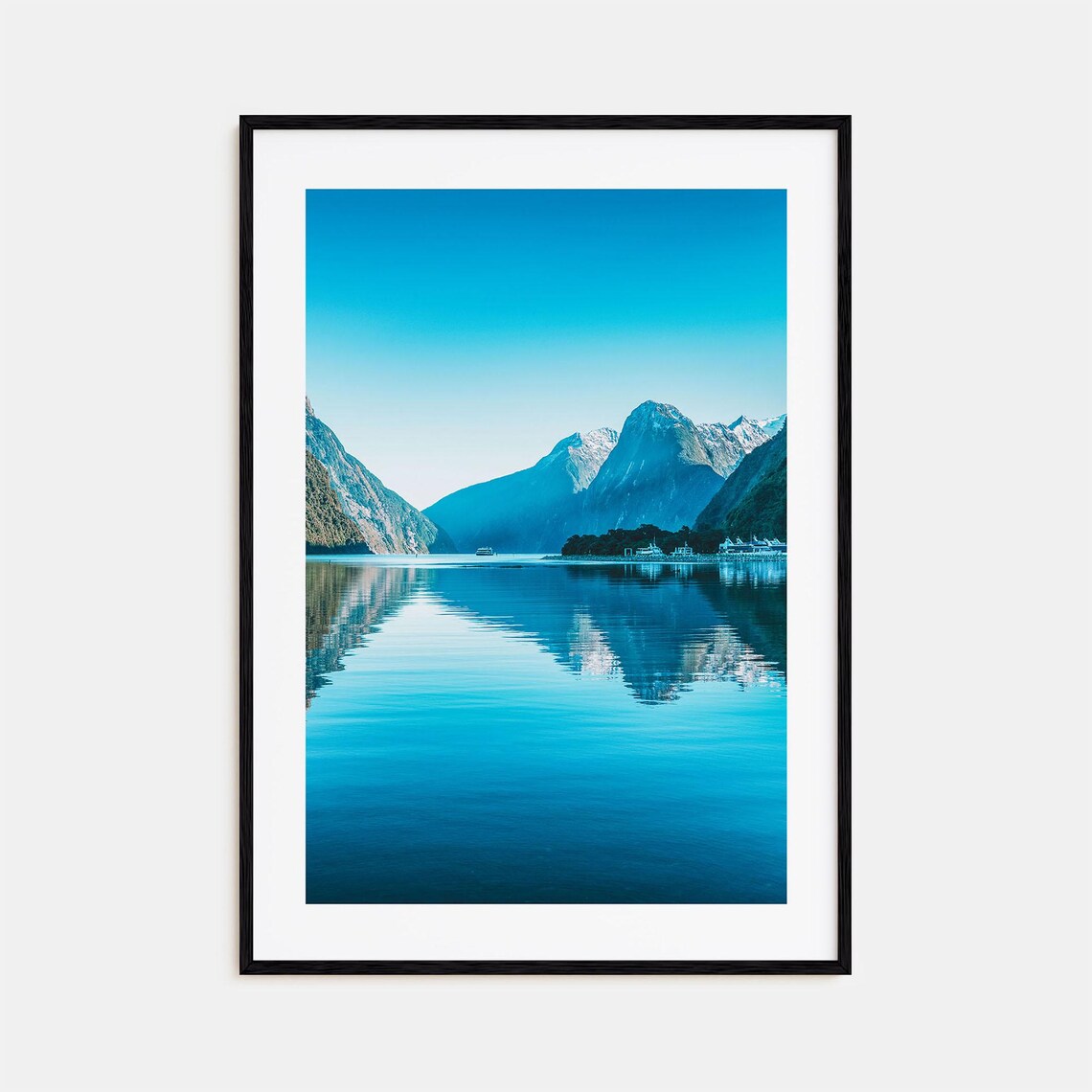 Milford Sound Mirror Like Water with Mitre Peak New Zealand Poster