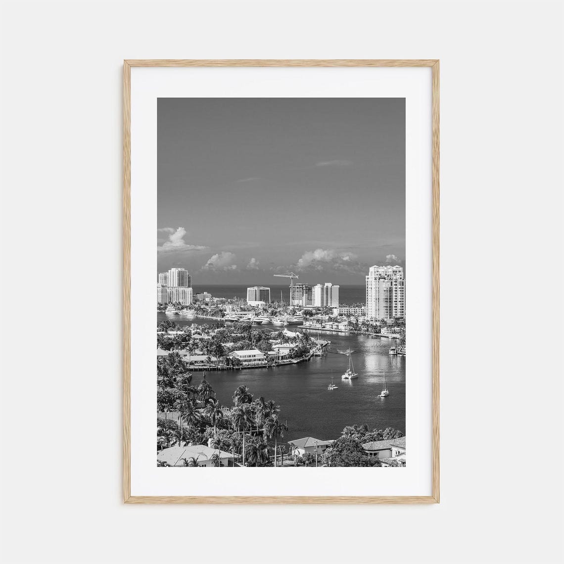 Fort Lauderdale Photo Poster Print No 1 Fort Lauderdale Black And White Art Photography Travel Fort Lauderdale Map Poster