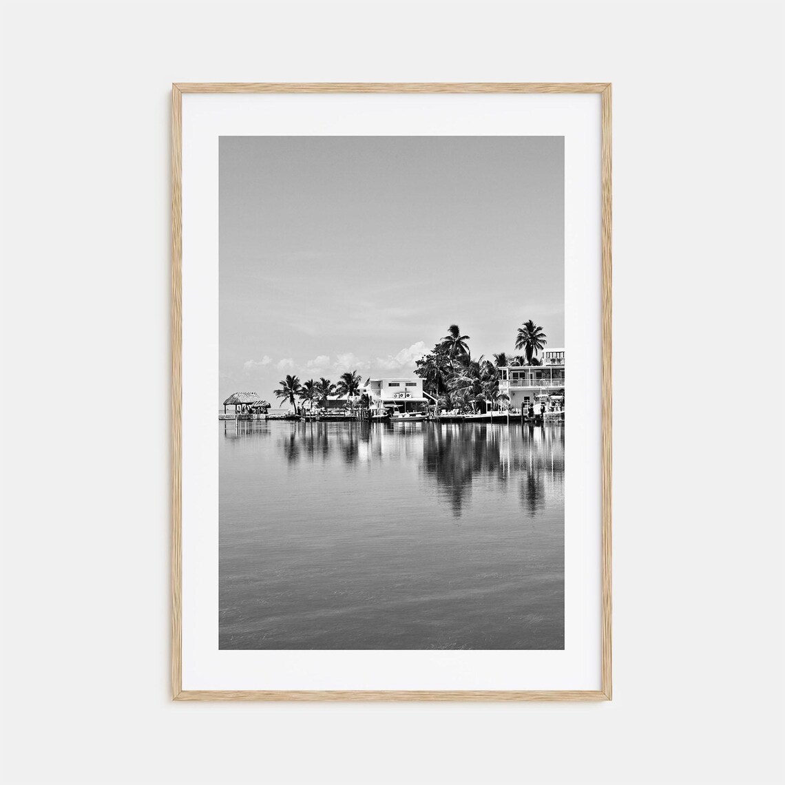 Key West Black and White Travel Poster Print
