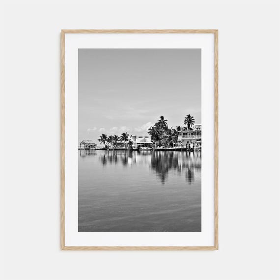 Key West Black and White Travel Poster Print